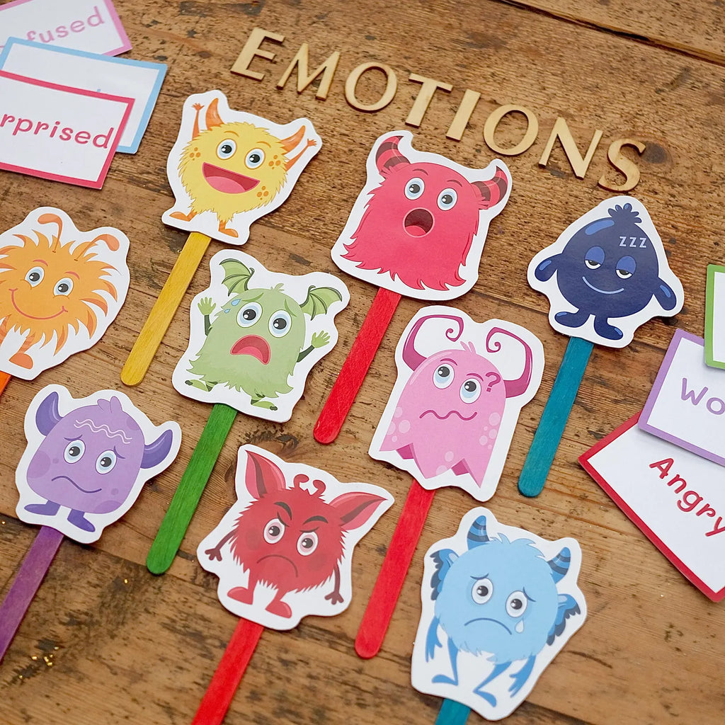 Monster Emotion Faces - Match the emotions - Printable Digital Download