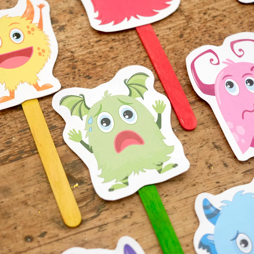 Monster Emotion Faces - Match the emotions - Printable Digital Download