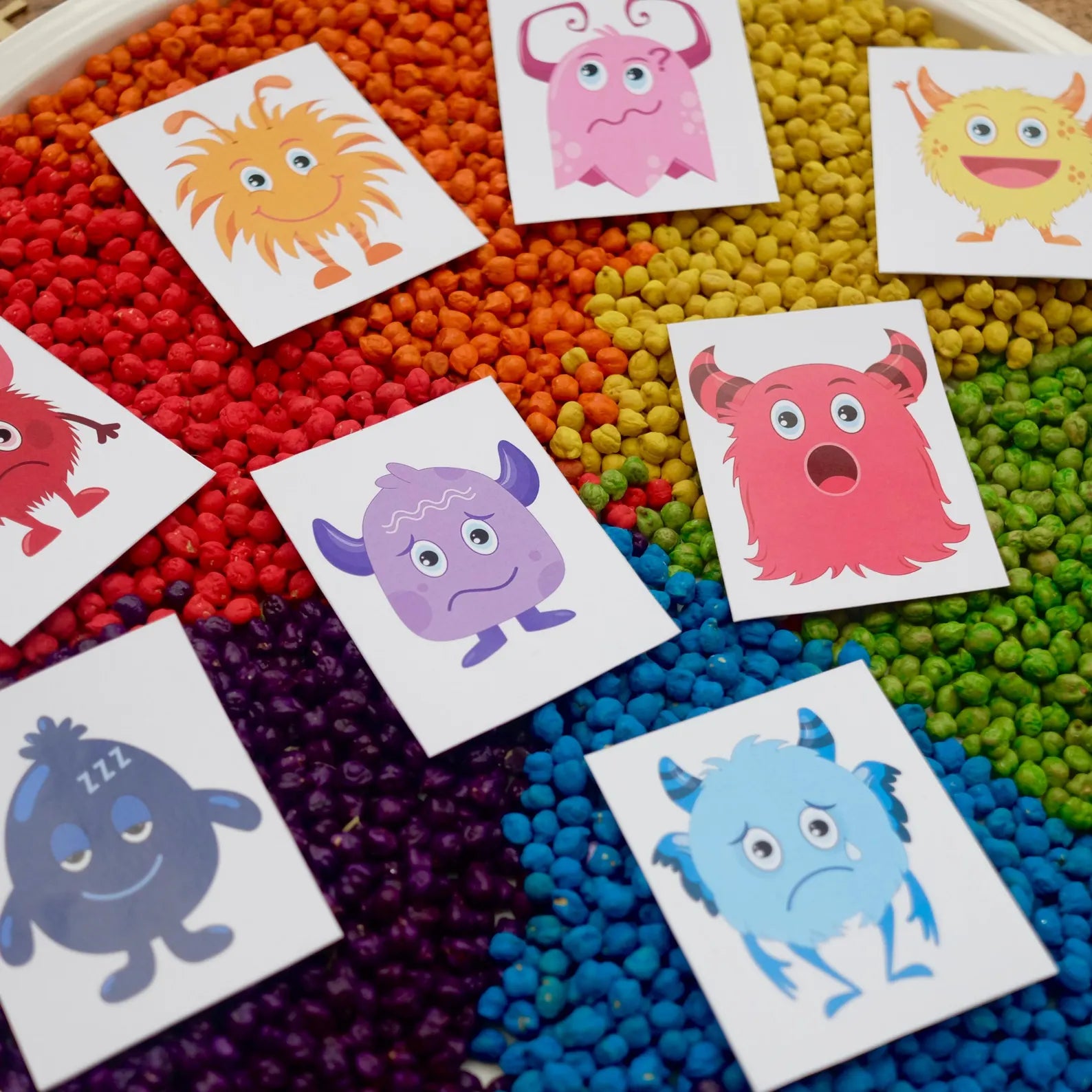 Monster Emotion Faces - Match the emotions - Printable Digital Download