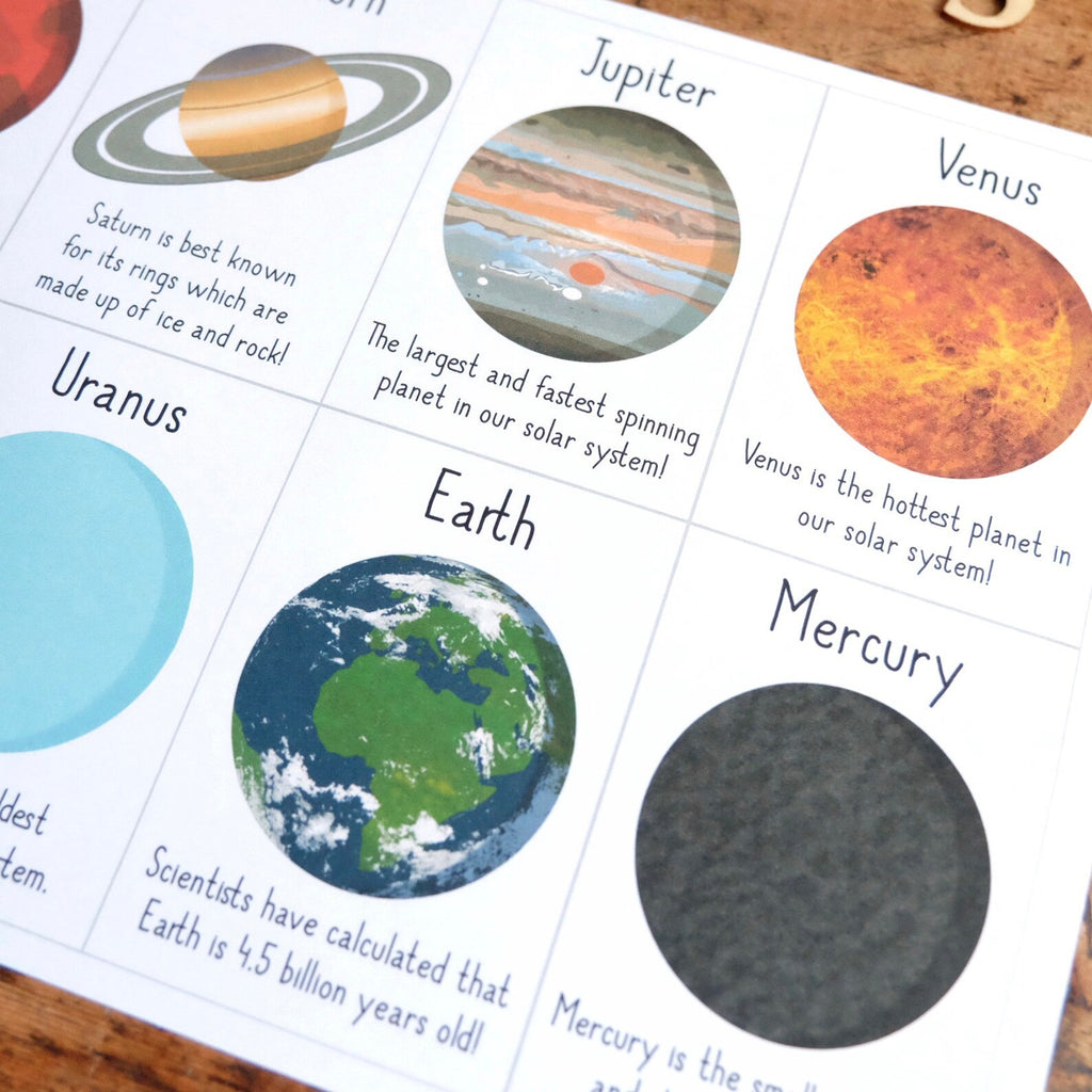Planets - Flashcards - Printable Digital Download