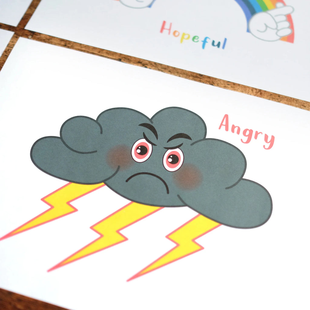 Weather Emotions - A4 Print and 9 x large individual weather emotions on A4 - Printable Digital Download